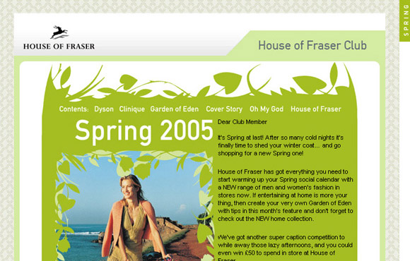 House of Fraser email