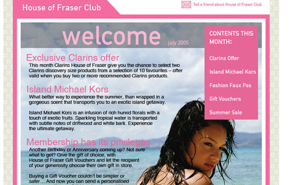 House of Fraser microsite