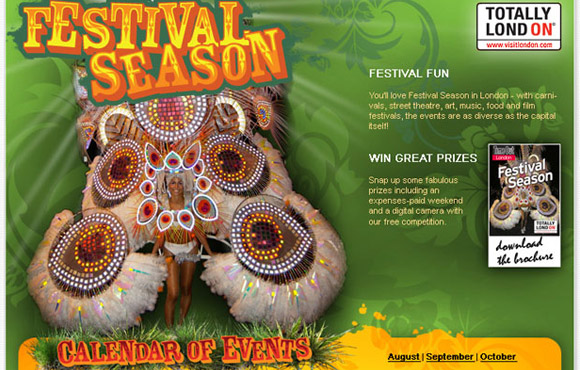 Totally London - Festival Season website